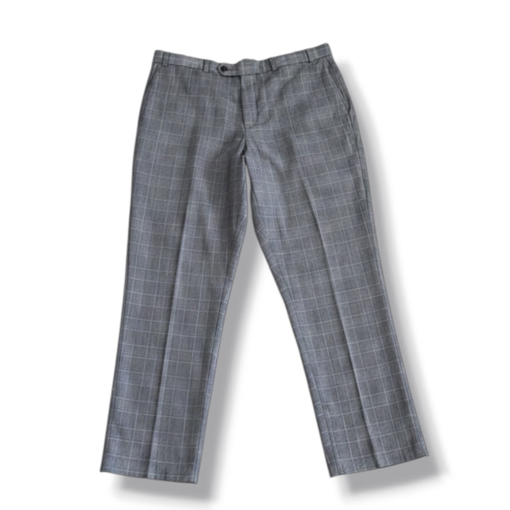 Brooks Brothers Grey Glen Plaid Wool Blend Dress Pants Preppy Heritage Trousers